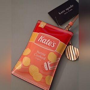 Kate Spade Potato Chip Card Wallet w Strap NWT